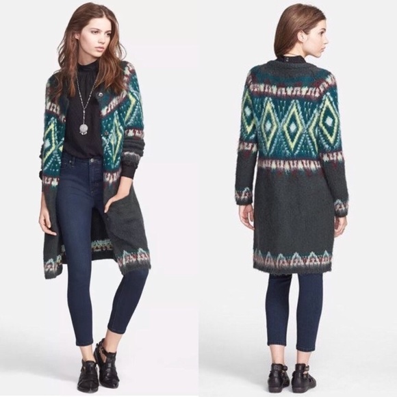Free People Sweaters - Free People Frosted Fair Isle Knit Cardigan